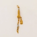 Pendentif Empire State Building bicolore or et argent avec initiales NY et plaque - Bâtiment en Or