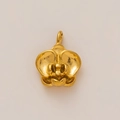 Detailed top view of a gold-plated orchid flower pendant with a smooth polished finish - Gold Orchid (Rafflesia Pendant)