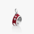 Pendentif patte en argent avec émail rouge et anneau de suspension circulaire - Gamelle