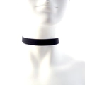 Minimalist black velvet choker necklace for women in classic retro punk style - Black