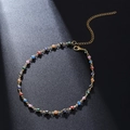 Collana dorata con perline smaltate colorate Evil Eye turco e chiusura a moschettone - Oro