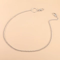 Silver curb chain pants link with spring ring and lobster clasps on beige background - Simple Chain Style / Silver