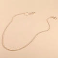 Detail of multi-layered gold metal waist chain featuring round ring and lobster clasps - Simple Chain Style / Gold