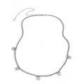Elegante catena da corpo argento con farfalle e micro-intarsi in zirconi cubici - Pendente Farfalla / Catena da Vita Farfalla Argento (SW008)