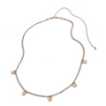 Catena per il corpo dorata minimalista con zirconi e cinque ciondoli a farfalla - Pendente Farfalla / Catena da Vita Farfalla Oro (SW008)