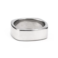 Bague carrée minimaliste en acier inoxydable argenté poli de 7,7 mm de large pour homme - US 6 / Acier
