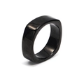 Bague carrée de 7,7mm en acier titane noir poli avec une finition minimaliste brillante - US 6 / Noir