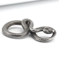Retro silver cobra pendant with detailed scale texture and punk rock style design - Steel Color Pendant (No Chain)