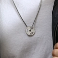 Barbell pendant dumbbell necklace for men made of silver titanium steel for fitness fans - Steel Color Pendant Only (Without Chain)