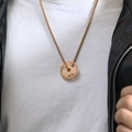 Golden dumbbell weight plate fitness pendant necklace on box chain for men fashion - Rose Gold Pendant Only (Without Chain)
