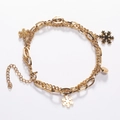 Elegante gouden dubbellaagse sneeuwvlok armband met kristallen en verstelbare sluiting - Armband