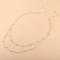 Elegante catena in vita a doppio strato dorata con perline e ciondoli in zircone - Oro