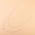 Catenina da vita doppia in argento con perline e pendenti a nappa in zircone - Argento