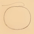 Detail der silbernen O-Gliederkette mit Büroklammergliedern, Karabiner und Verlängerung - Silber