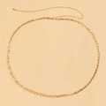 Detailansicht der minimalistischen goldenen Gliederkette mit verstellbarer Verlängerung - Gold