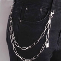 Catena da uomo a doppio strato in stile punk argento con pendente a lucchetto - Argento