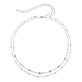 Silberne doppellagige Körper-Taillenkette mit glänzenden Pailletten und Perlen - Silber