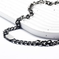 Vintage oxidized silver Cuban link necklace with matte texture on a white stone display - Necklace Style A (Width 9mm) / Retro Color