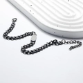 Retro silver Cuban chain bracelet with blank ID plate and lobster clasp for men - Bracelet Style B (Width 7mm) / Retro Color