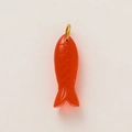 18K gold-plated stainless steel red resin fish pendant charm for DIY jewelry making - Red Fish Pendant