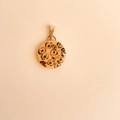 Detail shot of a round 18K gold-plated pendant featuring a stylish leopard print pattern - Single Pendant (No Chain) / Round Apple