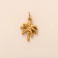 18K gold-plated palm tree pendant featuring realistic textures and a durable ring loop - Palm Tree / Gold