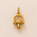 Exquisite 18K gold-plated pacifier pendant with functional ring for DIY jewelry - Pacifier Shape / Gold