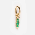 Pea pod pendant in gold-plated metal with four graduated green emerald gemstones - Pea Pod