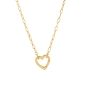 Minimalist gold heart pendant necklace with elegant oval link chain for women - Heart Carabiner Paperclip Necklace