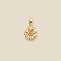 18K gold-plated stainless steel daisy flower pendant with smooth oval bail charm - Daisy Style / April Flower Pendant
