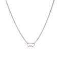 Minimalist silver carabiner pendant on a curb chain for street style outfits - No.11 Open Necklace Silver