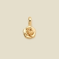 Exquisite 18K gold-plated stainless steel rose flower pendant for jewelry making - Polished Rose Style / September Flower Pendant