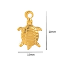 Ciondolo tartaruga marina in acciaio inossidabile placcato oro 18K, 20mm x 15mm - Stile Tartaruga Marina
