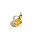 Ovaler gelber Geburtsstein-Anhänger mit 18k Goldbeschichtung und Metallrahmen - Anhänger mit Kette / November Geburtsstein Halskette (Citrin)