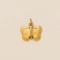 Detail eines 18K vergoldeten Edelstahl-Schmetterlingsanhängers mit Reliefstreifen - Schmetterling Anhänger (11) / 13*14mm / Gold