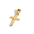 Polished gold stainless steel cross pendant featuring classic sharp pointed edge design - Cross Style Pendant (JXRK24121201M)