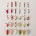 Collezione di 31 ciondoli fai-da-te assortiti in acciaio inossidabile placcato oro 18K - Ciondolo Filo di Perle Rosa Viola (#2) / 1 Pezzo