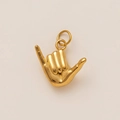 Pendentif en acier inoxydable plaqué or 18 carats avec geste de la main je t'aime - Style Geste de Main Hang Loose / Or