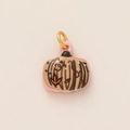 Chic 18K gold plated copper pumpkin bird pendant with pink and beige enamel finish - No.15 Pumpkin