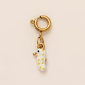 Golden hoop earring with a white and yellow enamel seahorse pendant animal charm - Seahorse Style (Pendant Only (Without Chain)) / White