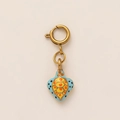 Artistic golden turtle pendant with blue and orange enamel finish and spring clasp - Sea Turtle Pendant (Pendant Only (Without Chain)) / Colorful