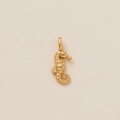 14k vergoldeter Seepferdchen-Anhänger mit detaillierten Schuppen und Design - Goldenes Seepferdchen Anhänger (10)