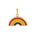 Rainbow charm pendant in gold finish with vibrant enamel colors for DIY jewelry - Rainbow