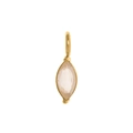 Goud vergulde titanium stalen hanger met marquise geslepen roze edelsteen - Oktober Goud