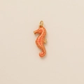 Seepferdchen-Anhänger mit orangefarbenem Emaille und Gold-Finish für DIY-Schmuckdesigns - Oranges Seepferdchen Stil (18)