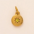 18K gold plated stainless steel sunburst pendant with a sparkling yellow zircon stone - November Birthstone Pendant