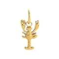 Polished gold stainless steel lobster pendant charm with connector ring for DIY jewelry - Scorpion