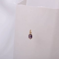Elegante colgante de titanio dorado con una piedra de circón púrpura de corte ovalado - Colgante de Piedra de Nacimiento de Junio
