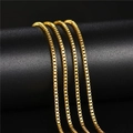 Collar de cadena veneciana de acero de titanio chapado en oro pulido para mujer en negro - Cadena de Caja 40+5cm