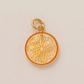 Charm tranche d'orange réaliste avec texture de fruit en résine et fermoir mousqueton - Pendentif Orange